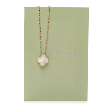 Van Cleef & Arpels 18K Rose Gold Mother of Pearl "Edition Ginza" Magic Alhambra Pendant Necklace 5 of 5