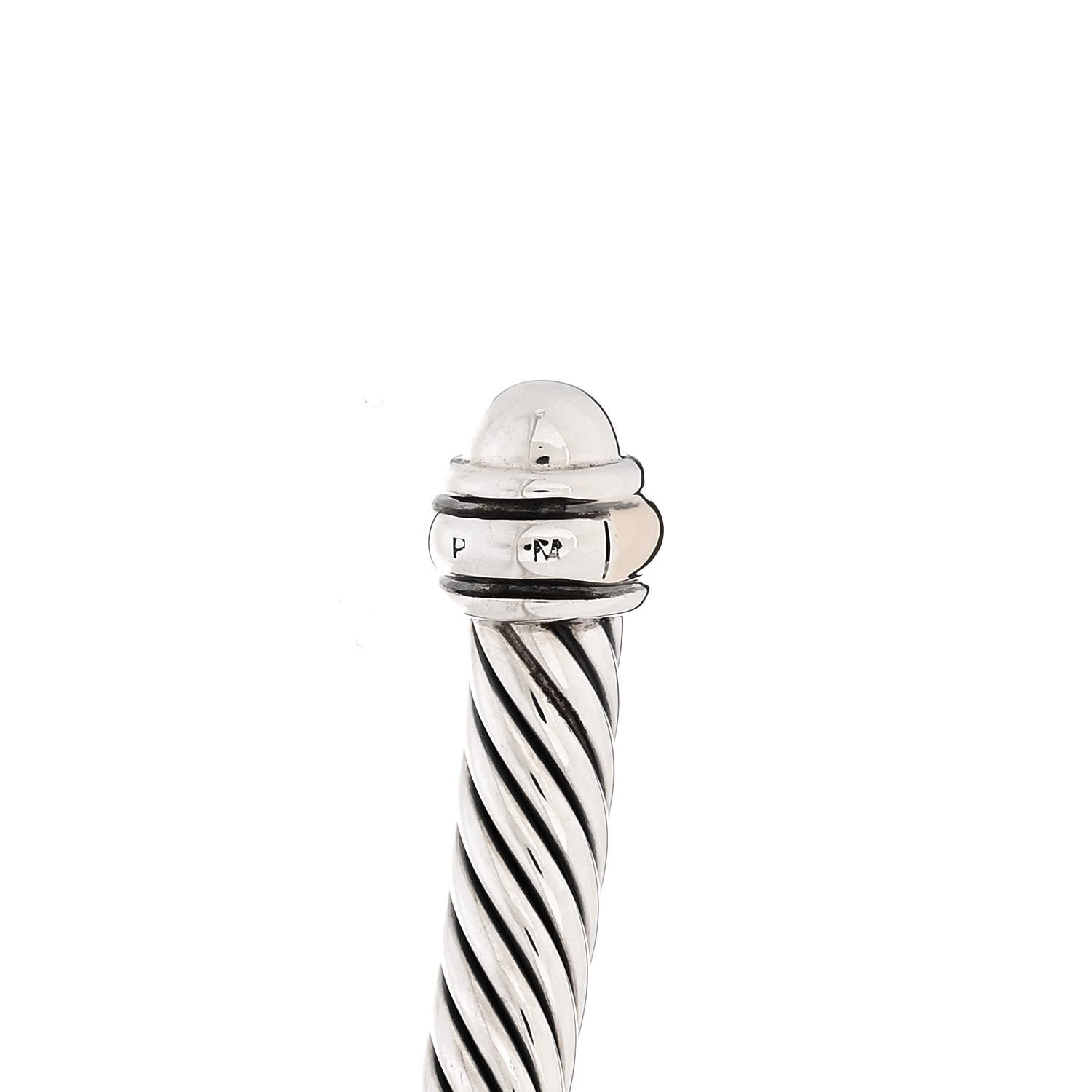 David Yurman Sterling Silver 18K Yellow Gold 4mm Cable Classics Bracelet 4 of 4