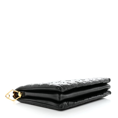Louis Vuitton Lambskin Embossed Monogram Coussin MM Black 3 of 9