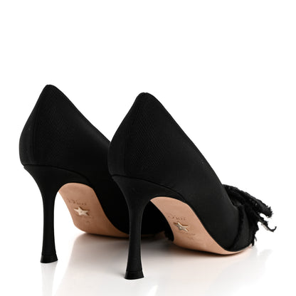 Christian Dior Grosgrain Pearl Fringe Adiorable Pumps 36 Black 4 of 9
