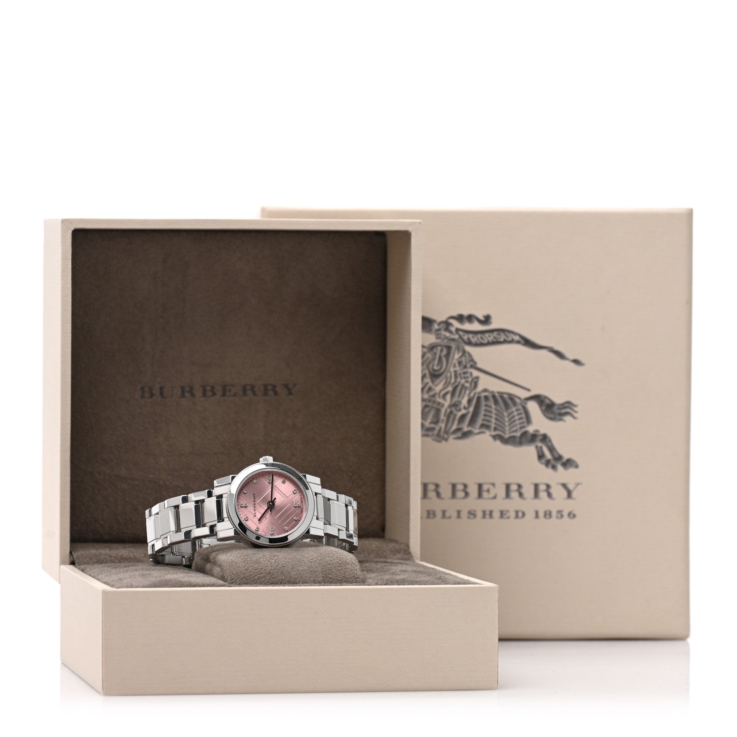 Burberry Stainless Steel Diamond 26mm Quartz Watch Pink BU9223 5 of 5