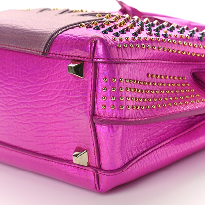 MCM Metallic Calfskin Cyber Studs Mini Milla Tote Electric Pink 9 of 9