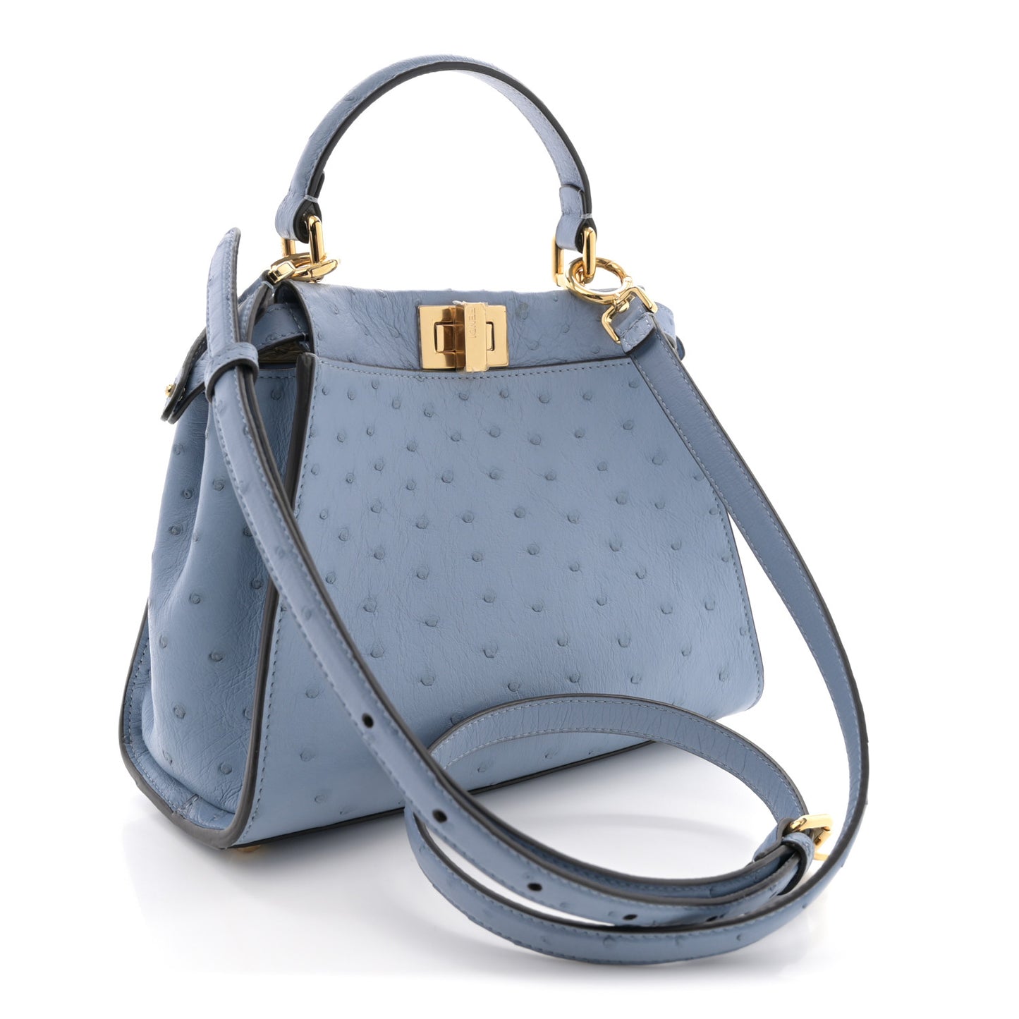 Ostrich Shiny Nappa Mini Peekaboo I SEE U Satchel Baby Boy