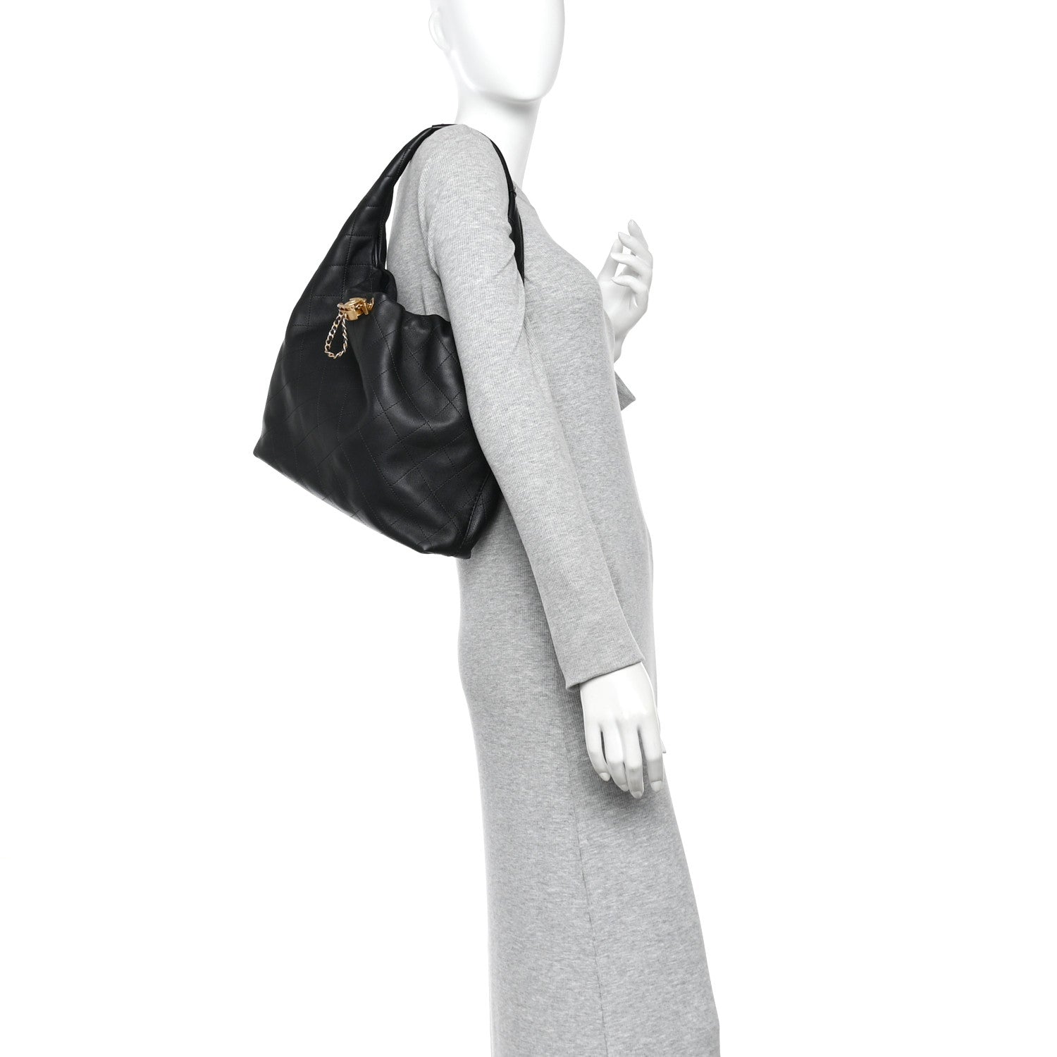 Chanel Calfskin Quilted Maxi Hobo Black 2 of 10