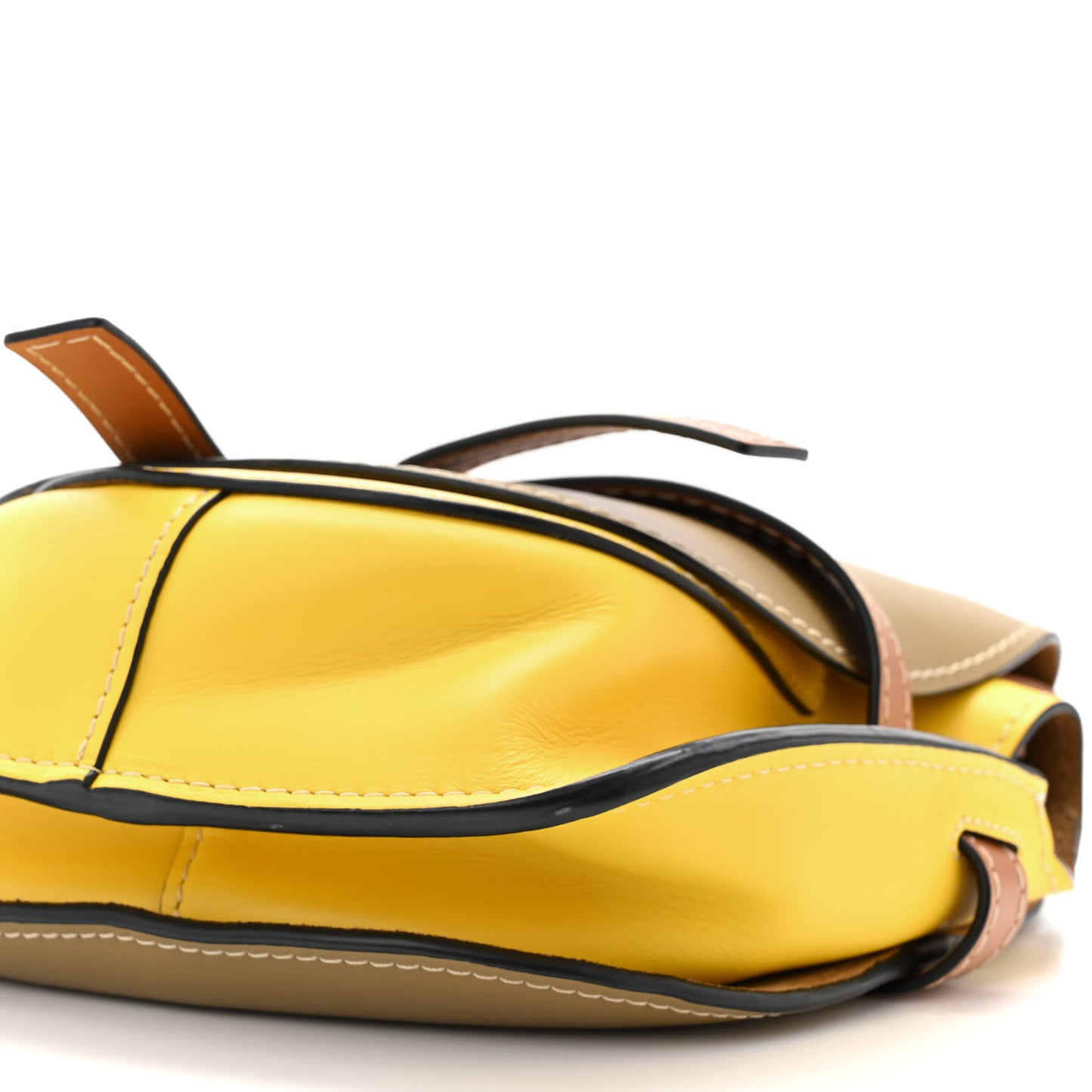 Calfskin Small Gate Crossbody Bag Mocca Yellow Pecan