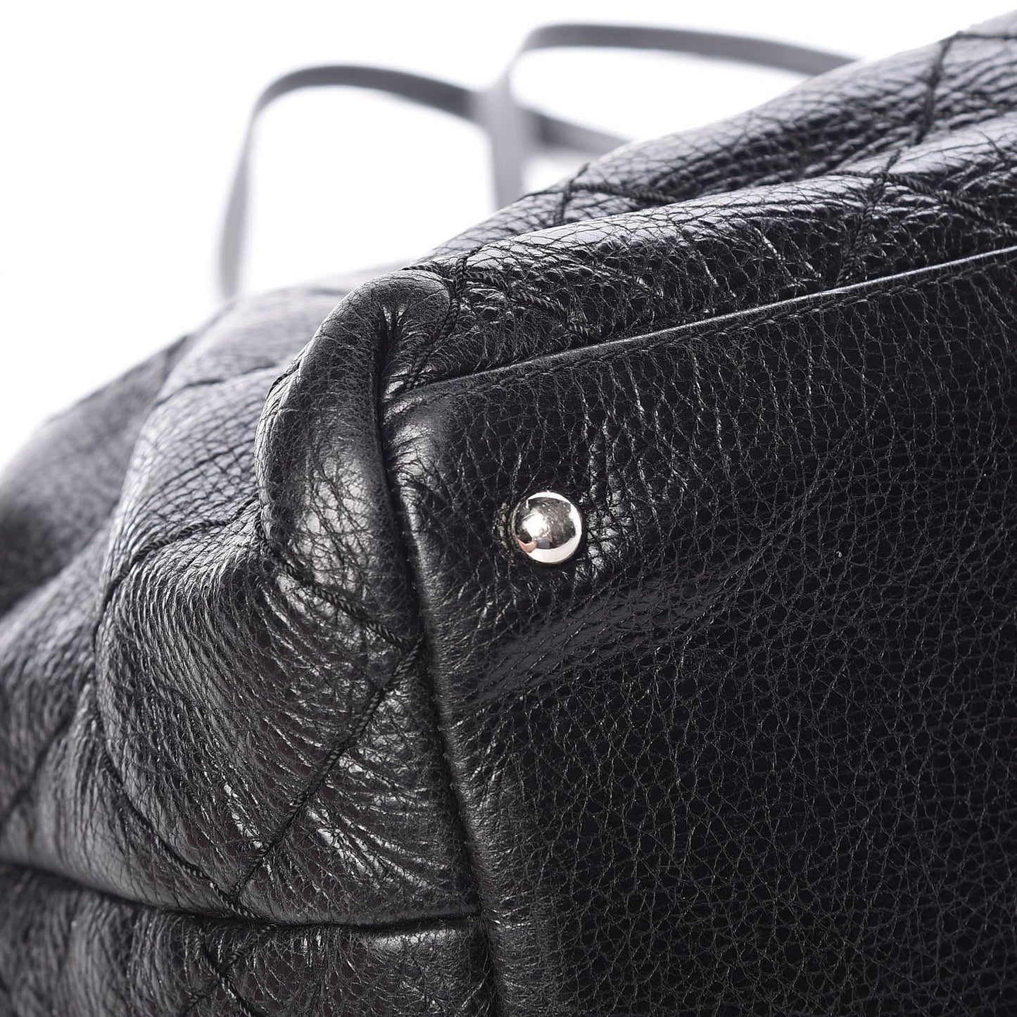 Glazed Calfskin Large On The Road Tote Black