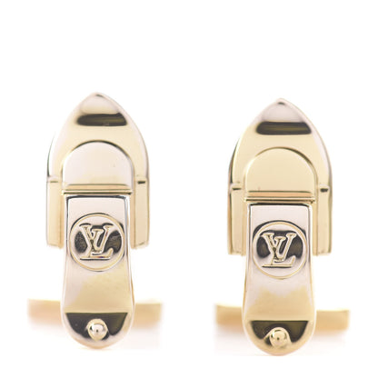 Louis Vuitton Sterling Silver Trunk Latch Cufflinks Gold 1 of 5