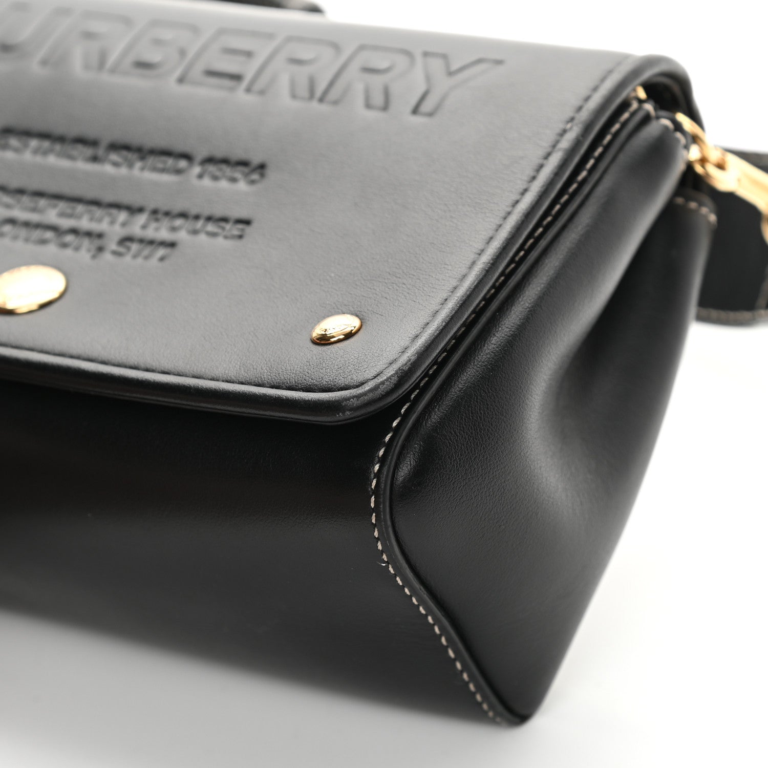 Burberry Smooth Calfskin Hackberry Crossbody Bag Black 10 of 18