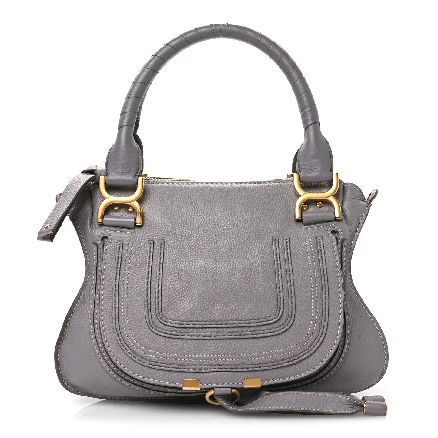 Calfskin Small Marcie Satchel Cashmere Grey