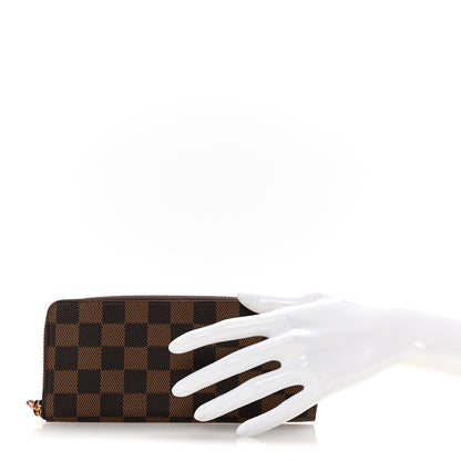 Louis Vuitton Damier Ebene Clemence Wallet Rose Ballerine 2 of 6