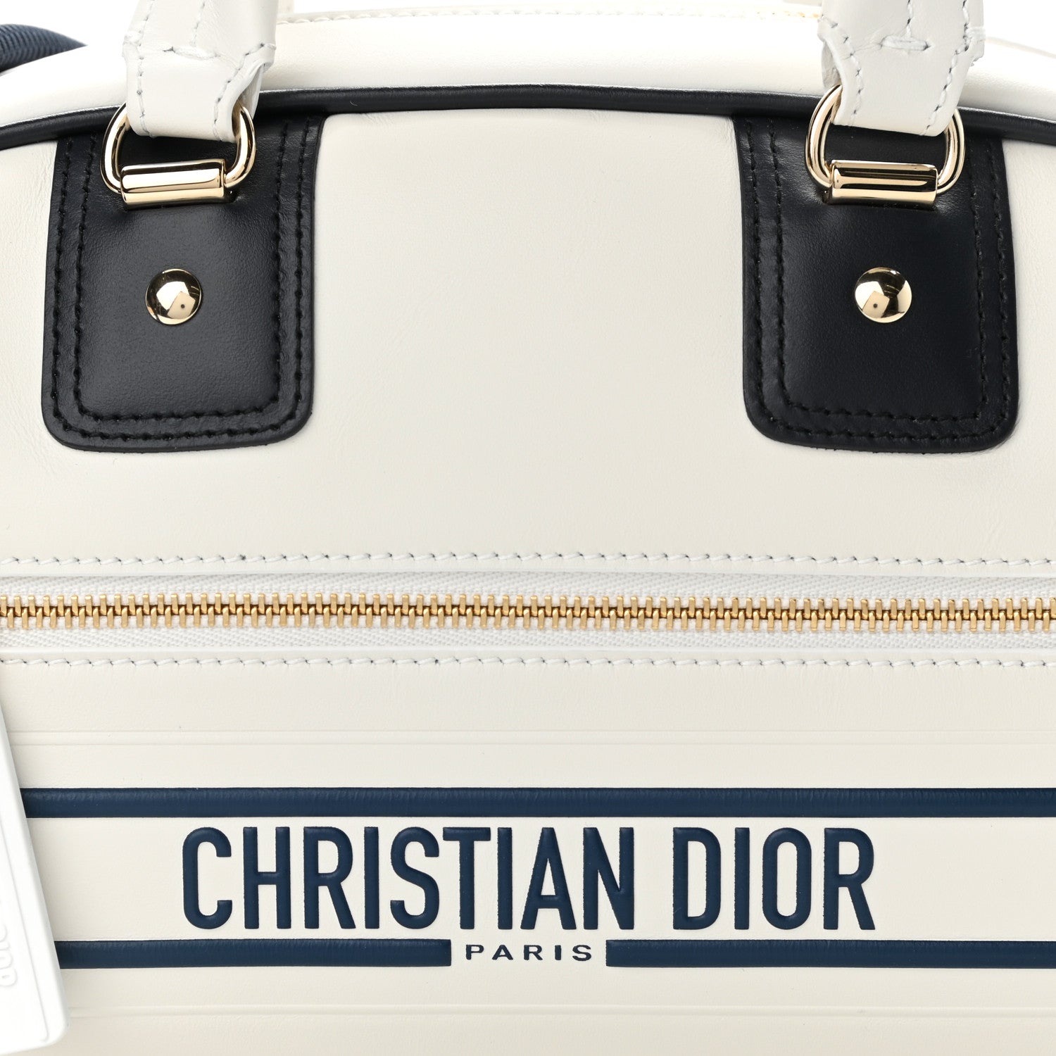 Christian Dior Calfskin Small Dior Vibe Zip Bowling Bag White 8 of 11