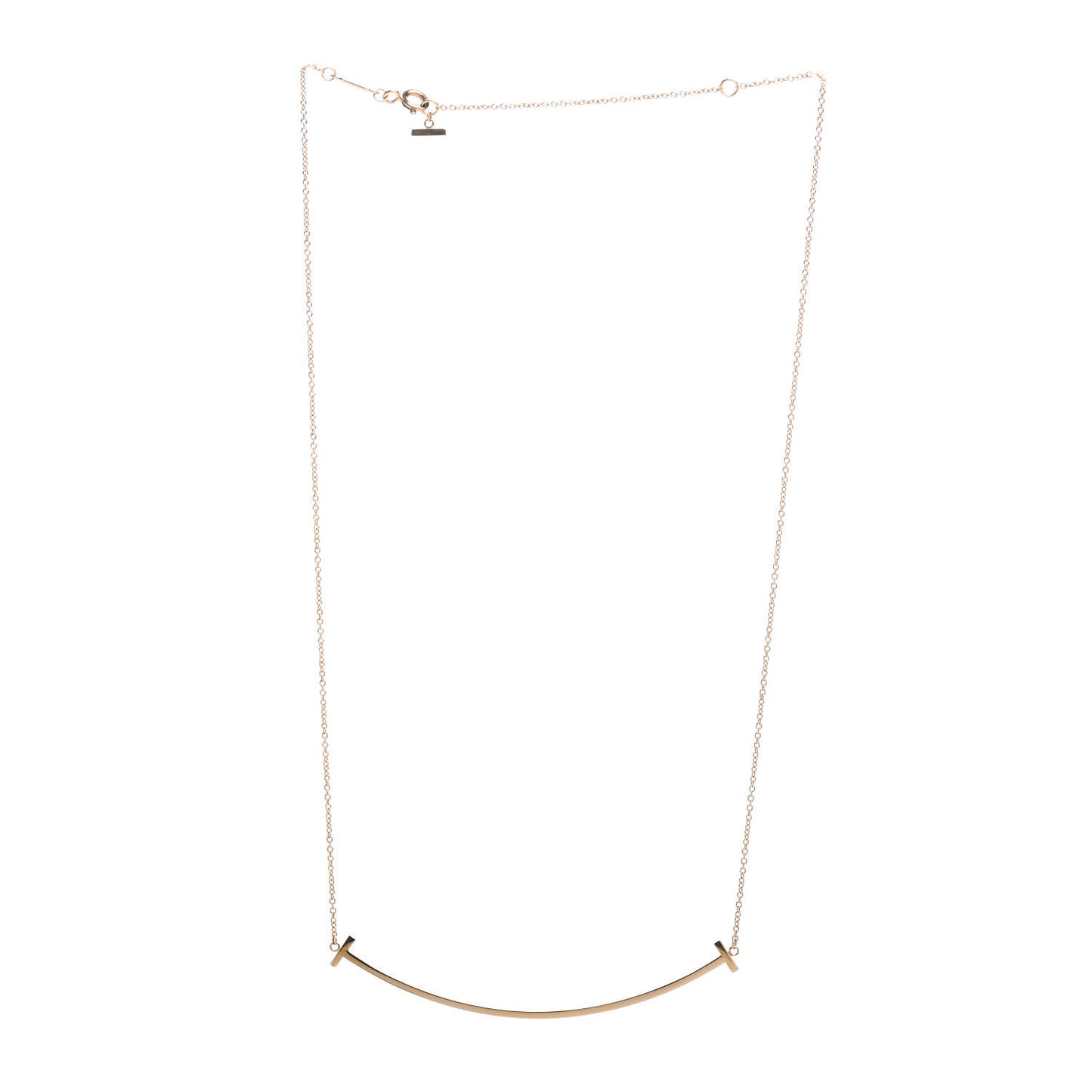 18K Yellow Gold Large T Smile Pendant Necklace