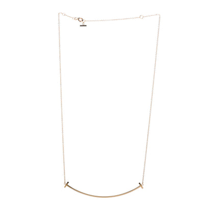 Tiffany 18K Yellow Gold Large T Smile Pendant Necklace 3 of 5