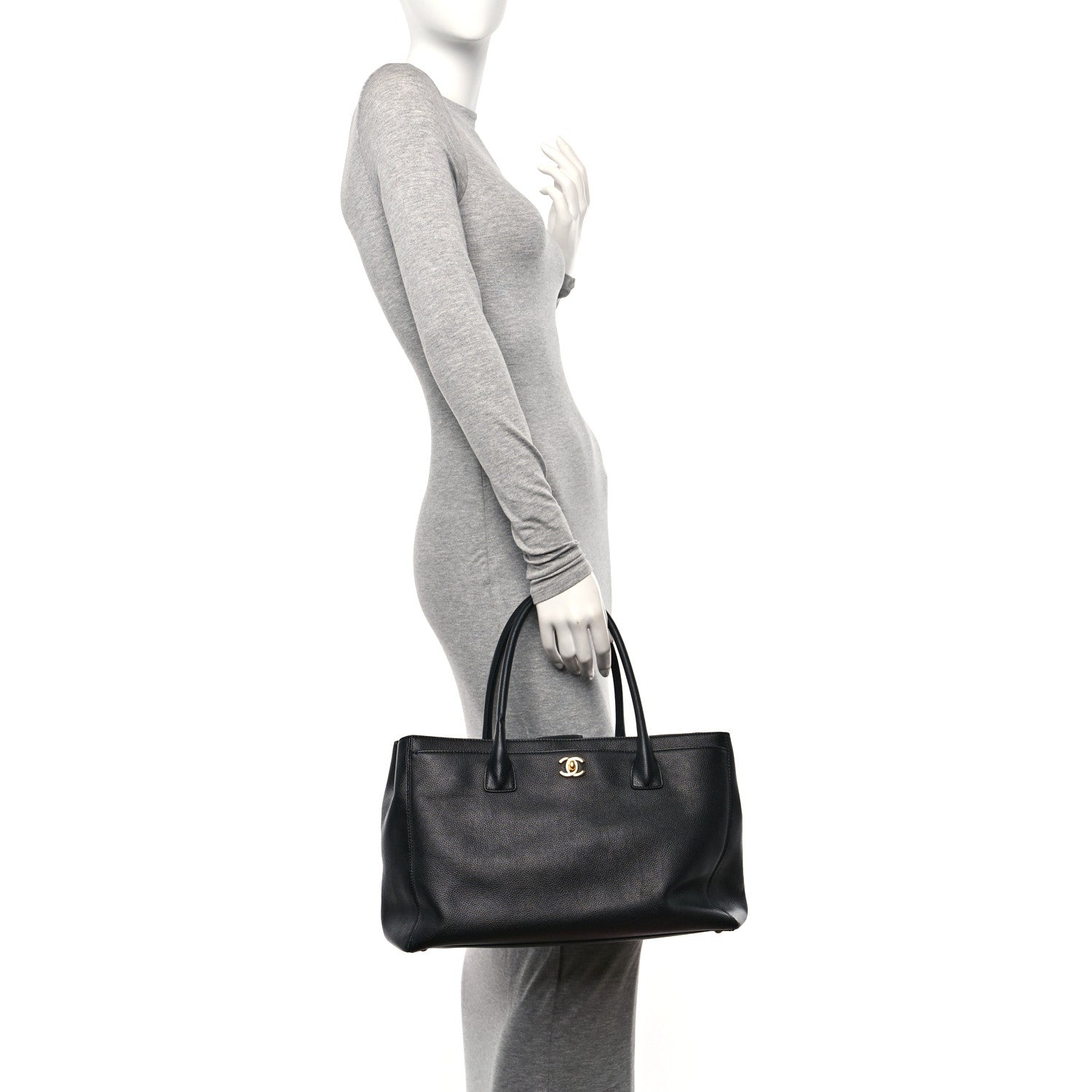 Chanel Calfskin Cerf Executive Shopper Tote Black 2 of 11