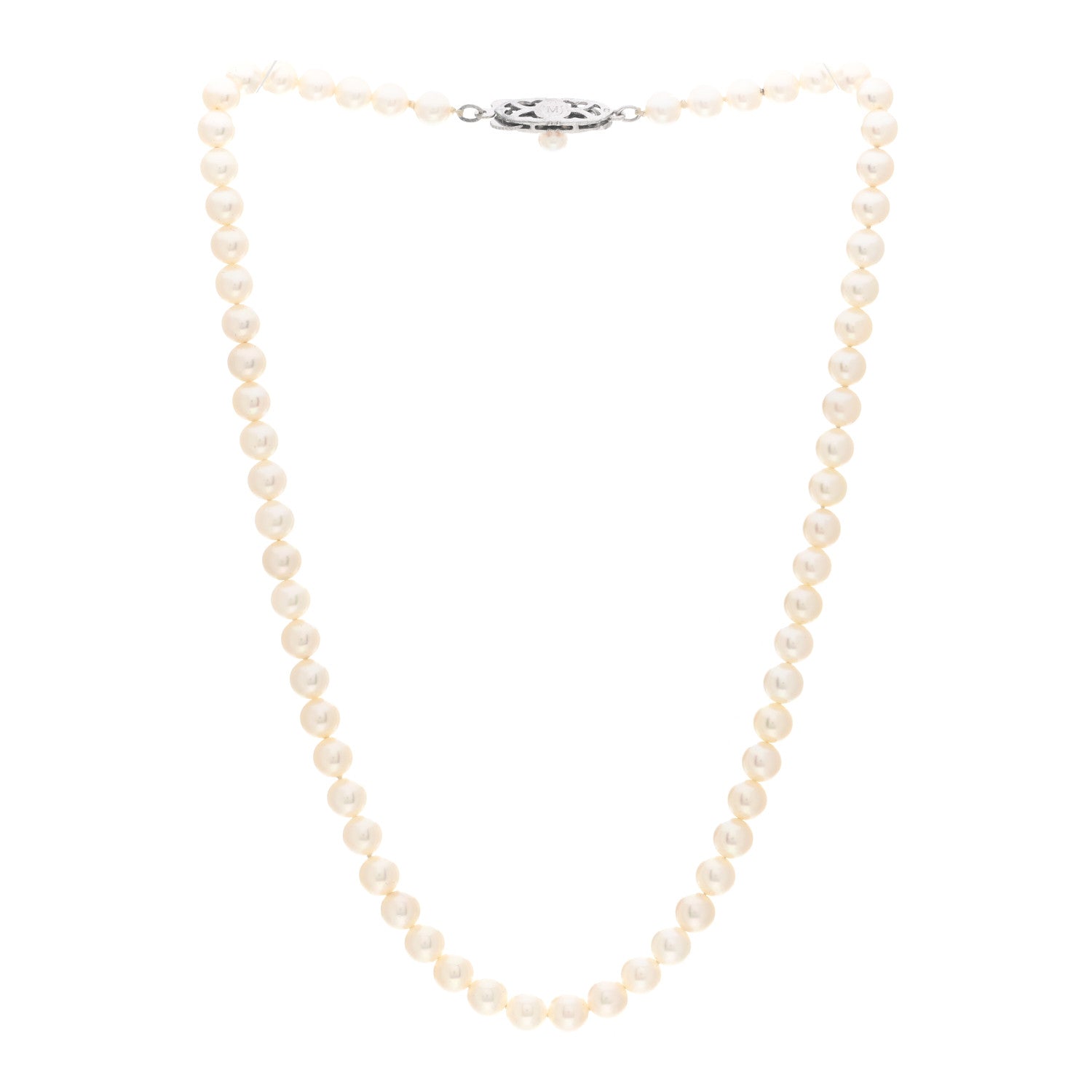 Mikimoto Sterling Silver Akoya Pearl 5.5-6mm Strand Necklace 3 of 4