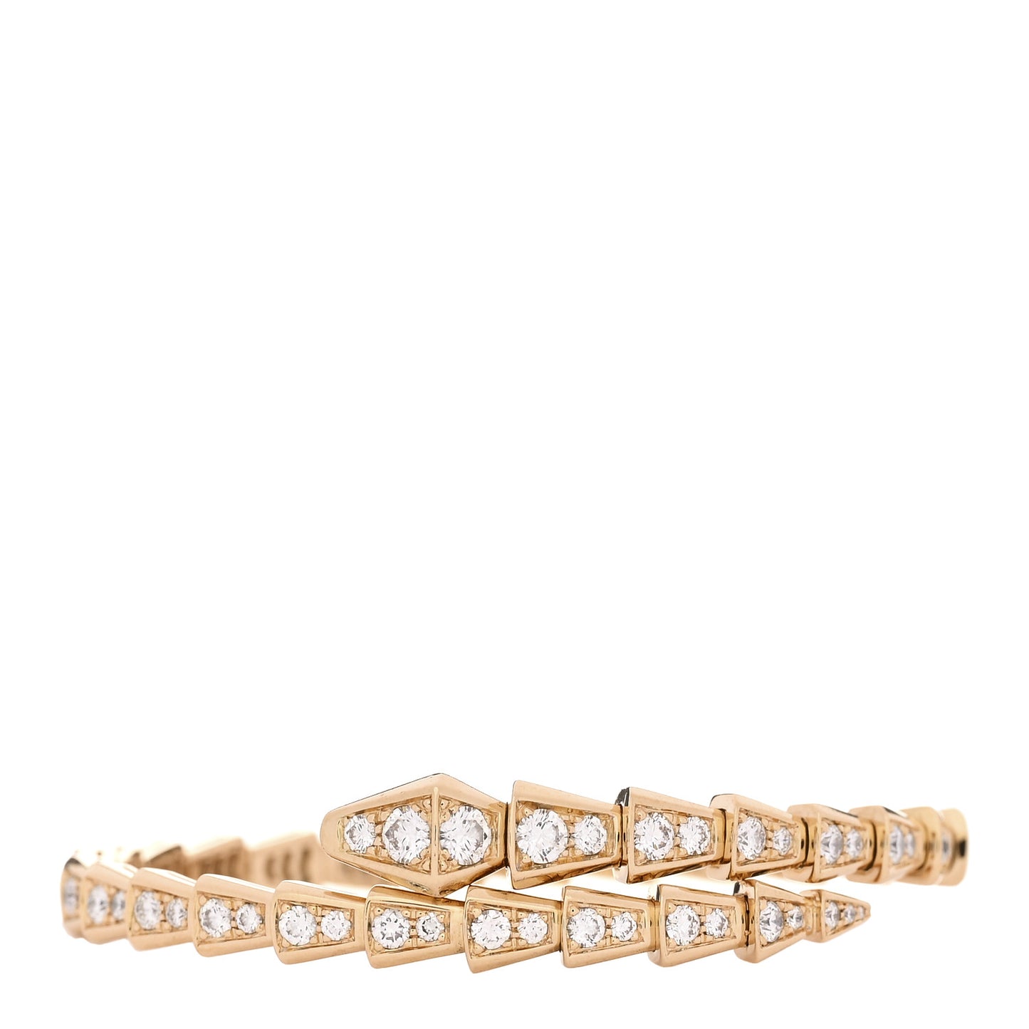 18K Yellow Gold Diamond Serpenti Viper Pave Bracelet M