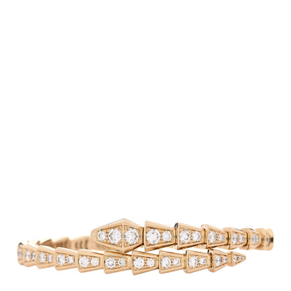 Bulgari 18K Yellow Gold Diamond Serpenti Viper Pave Bracelet M 1 of 4