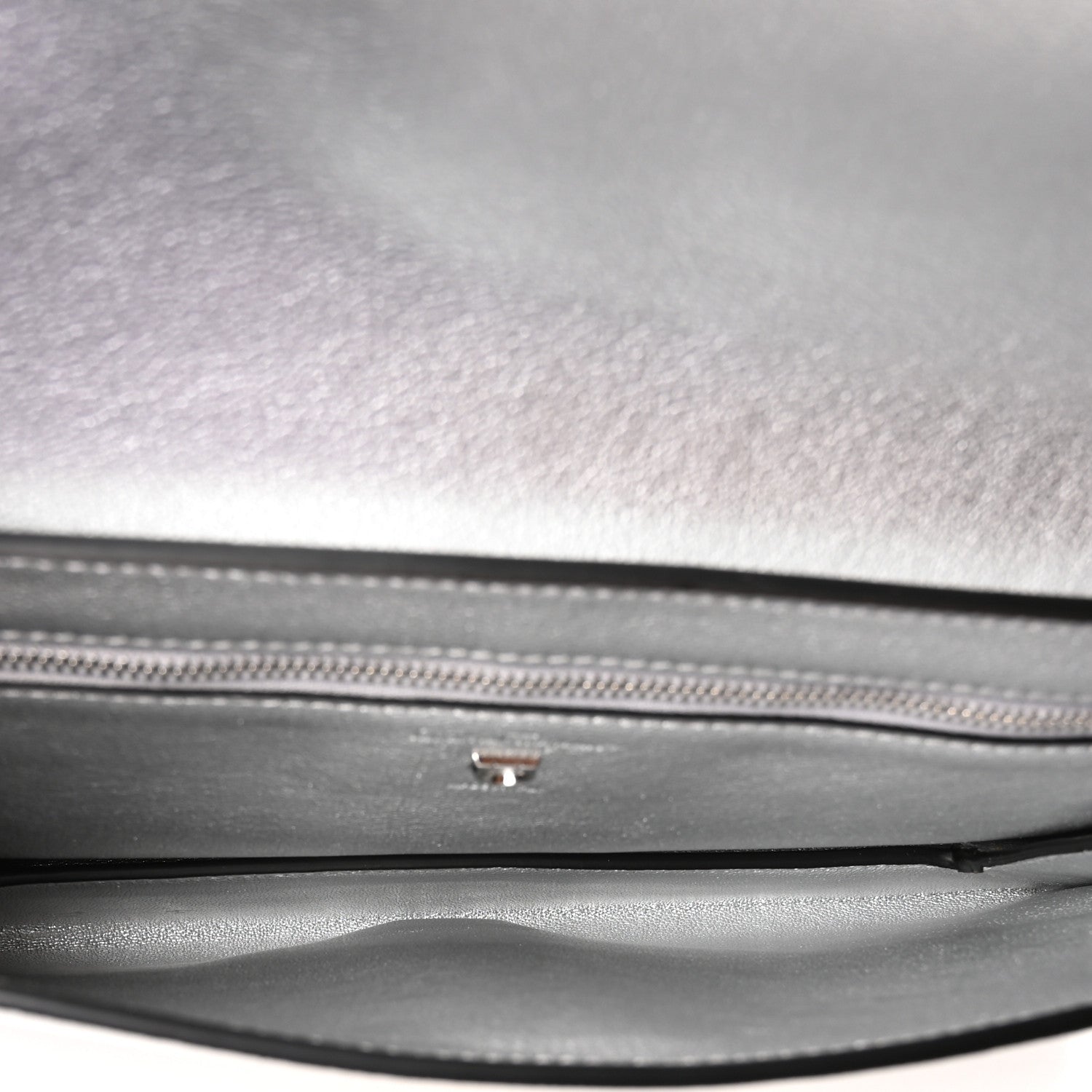 Salvatore Ferragamo Metallic Calfskin Gancini Clutch Silver 5 of 10