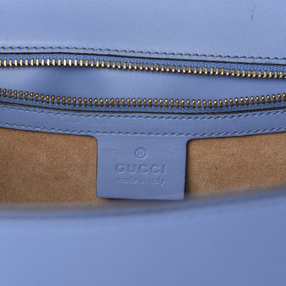 Gucci Calfskin Embroidered Medium Sylvie Top Handle Bag Clear Sky Blue 6 of 16