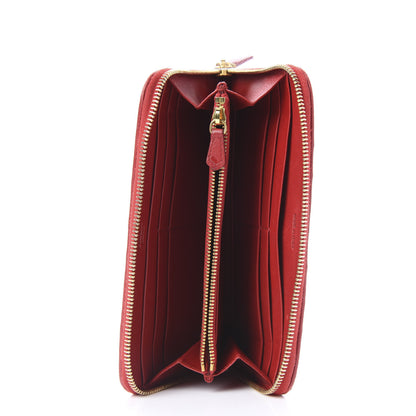 Prada Nappa Gaufre Zip Around Wallet Fuoco 4 of 10