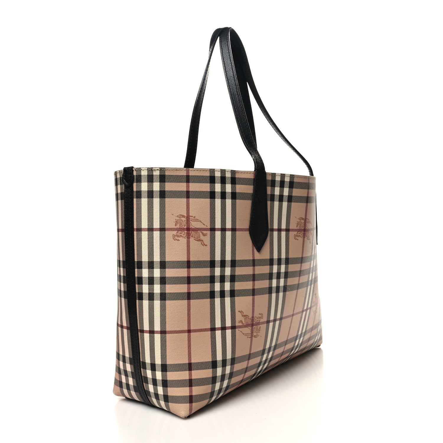 Burberry Grainy Calfskin Haymarket Check Medium Reversible Tote Black 3 of 21