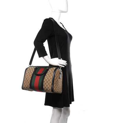 Gucci Monogram Vintage Web Medium Boston Black 2 of 10