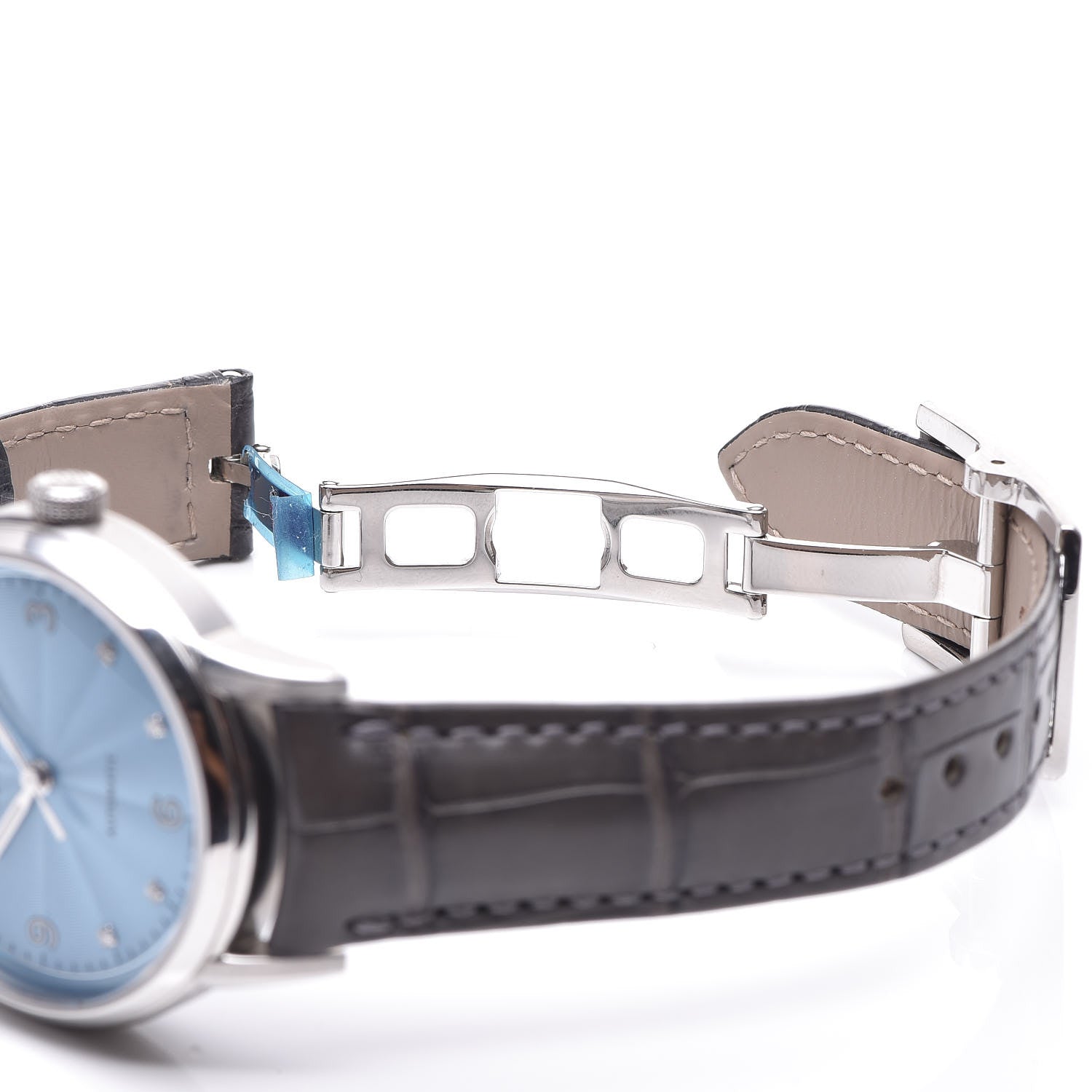 Tiffany Stainless Steel Alligator Diamond 34mm CT60 3-Hand Automatic Watch Ice Blue 6 of 9