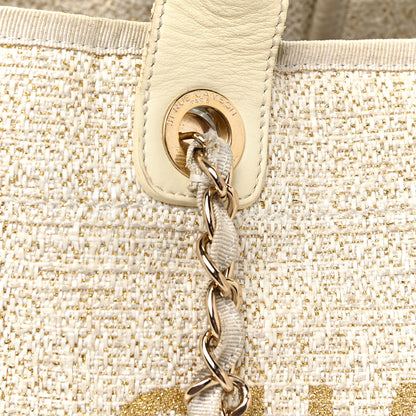 Chanel Canvas Large Deauville Tote Ivory 22 of 35