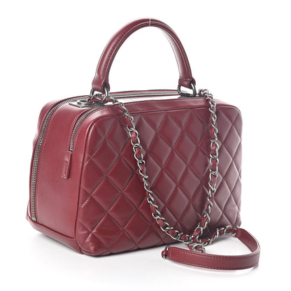 Chanel Lambskin Quilted Medium Trendy CC Bowling Bag Dark Red 3 of 10