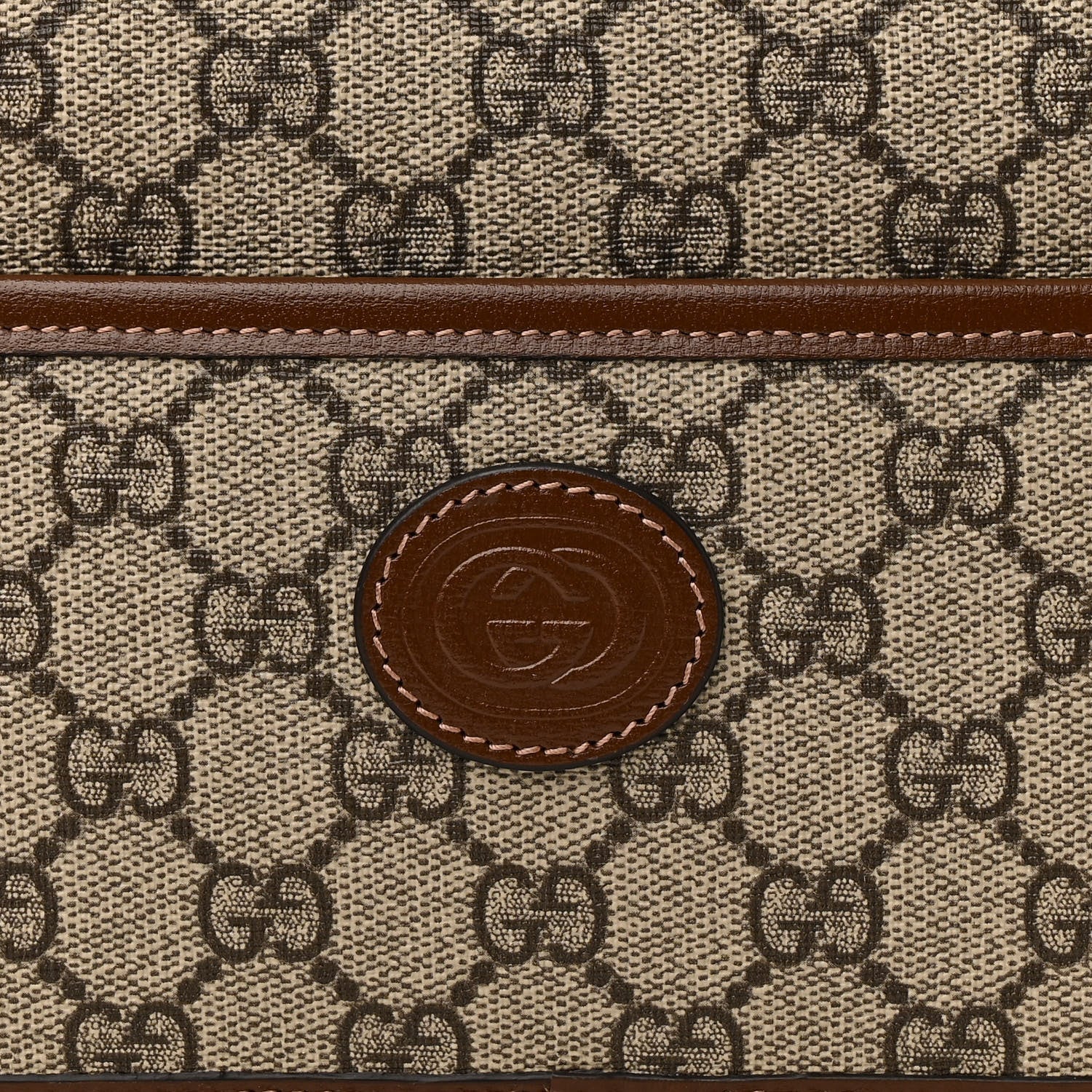 Gucci GG Supreme Monogram Azalea Calfskin Mini Retro Interlocking G Shoulder Bag Beige Ebony Brown Sugar 8 of 11