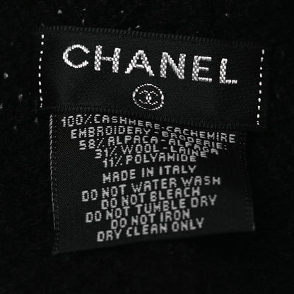 Chanel Cashmere CC Cloche Logo Beanie Hat Black 5 of 5