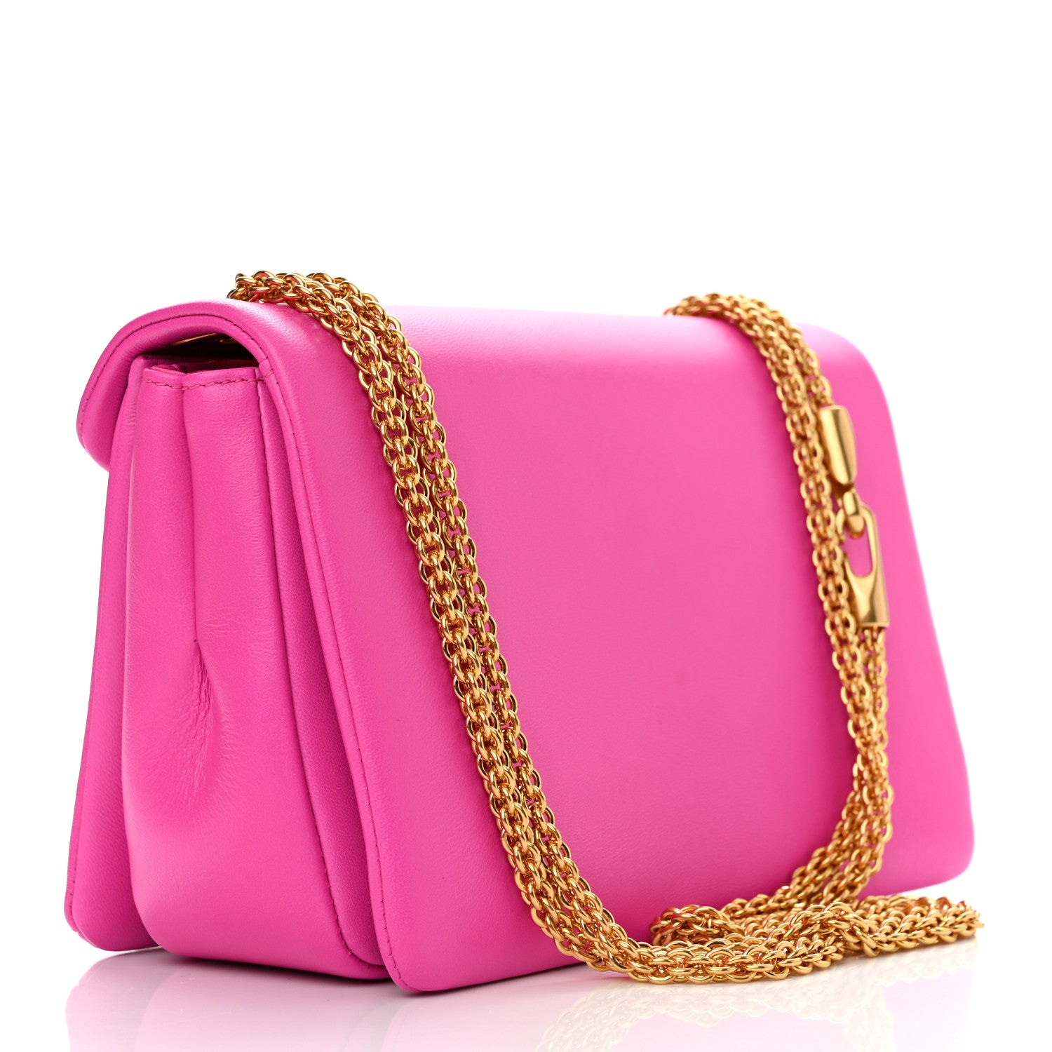 Valentino Garavani Nappa One Stud Chain Clutch Pink PP 3 of 10