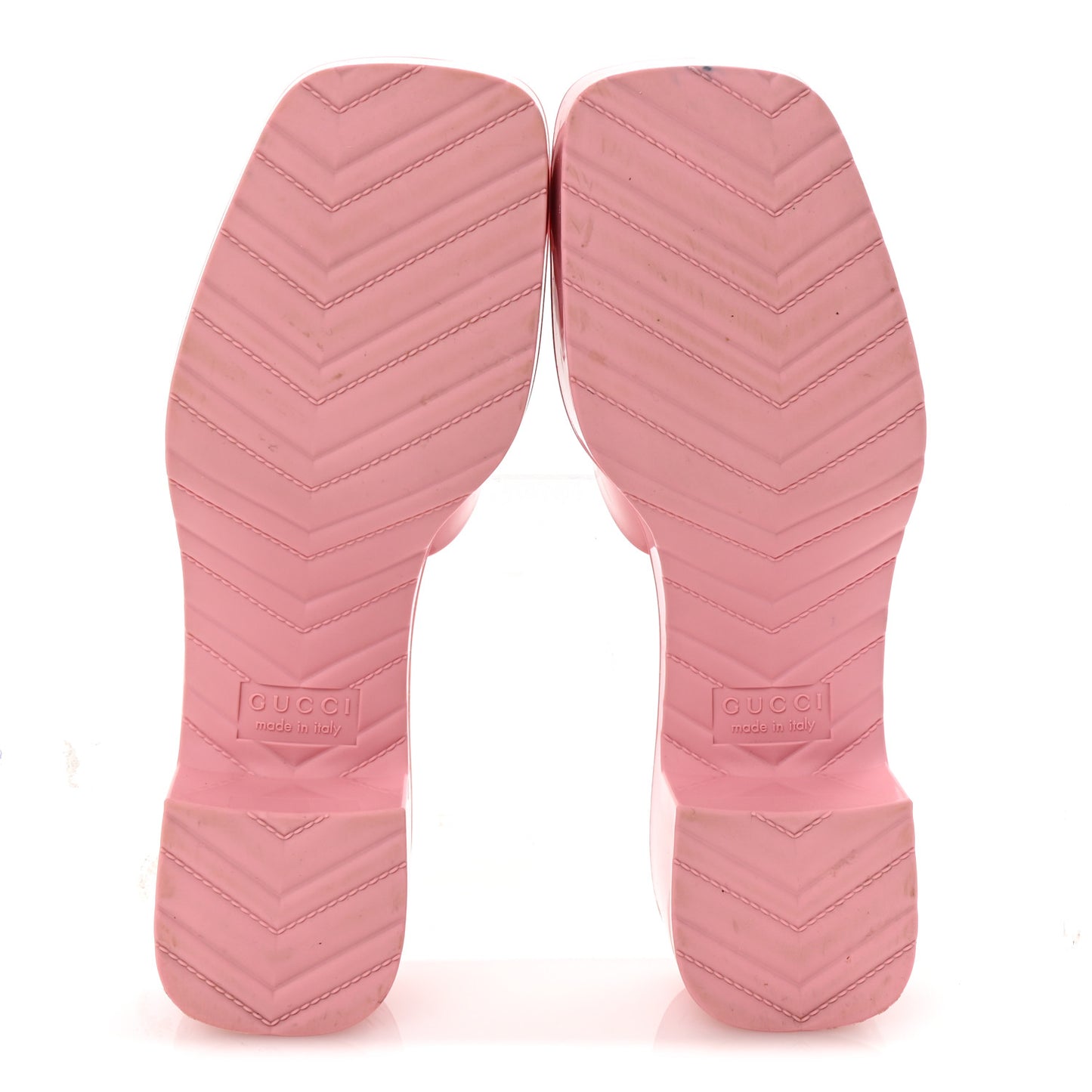 Rubber Gucci Logo Womens Platform 20/60mm Slide Sandals 35 Wild Rose