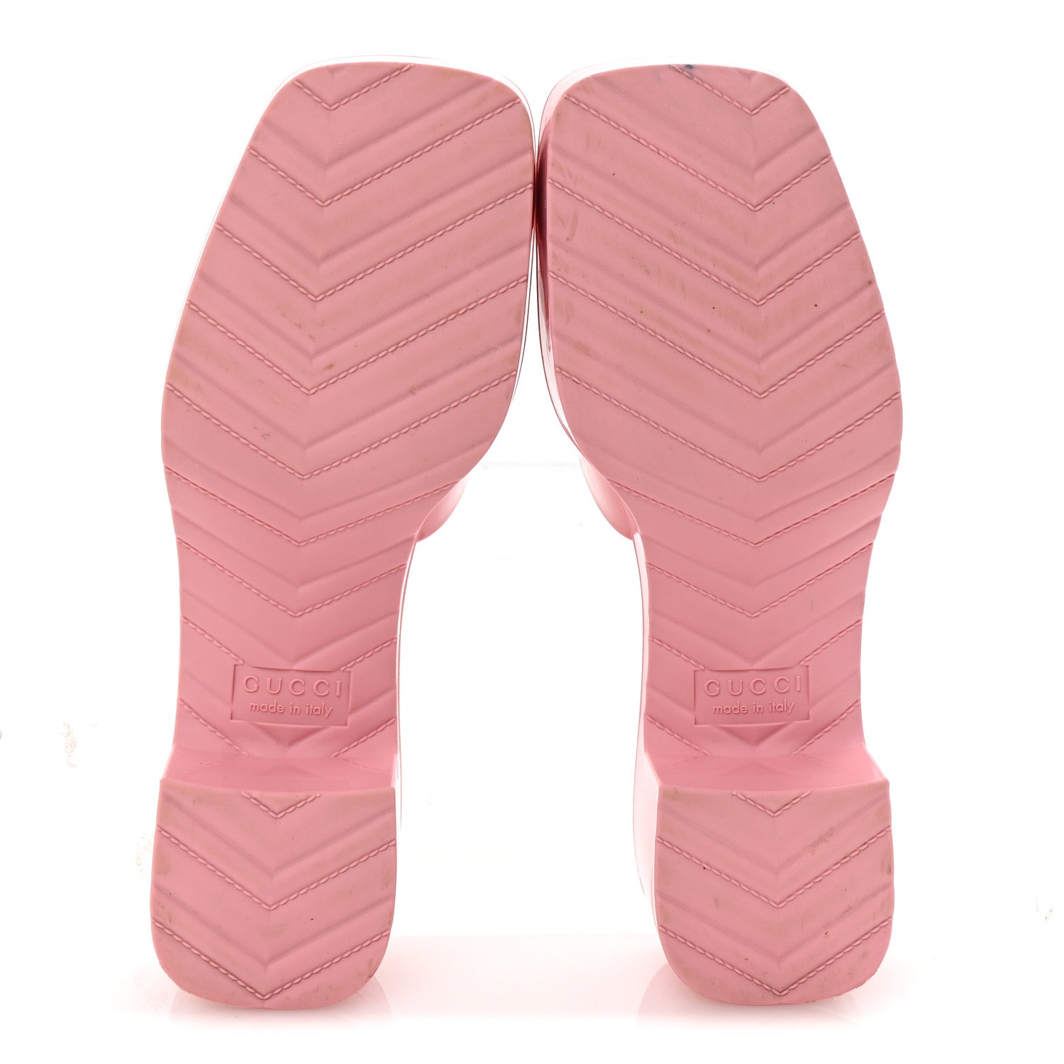 Gucci Rubber Gucci Logo Womens Platform 20/60mm Slide Sandals 35 Wild Rose 6 of 9