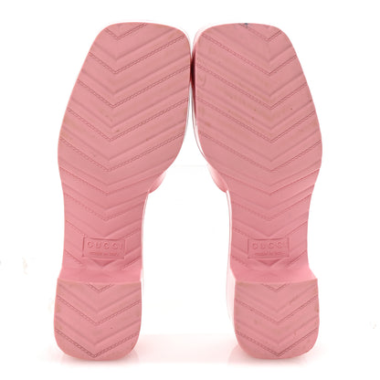 Gucci Rubber Gucci Logo Womens Platform 20/60mm Slide Sandals 35 Wild Rose 6 of 9