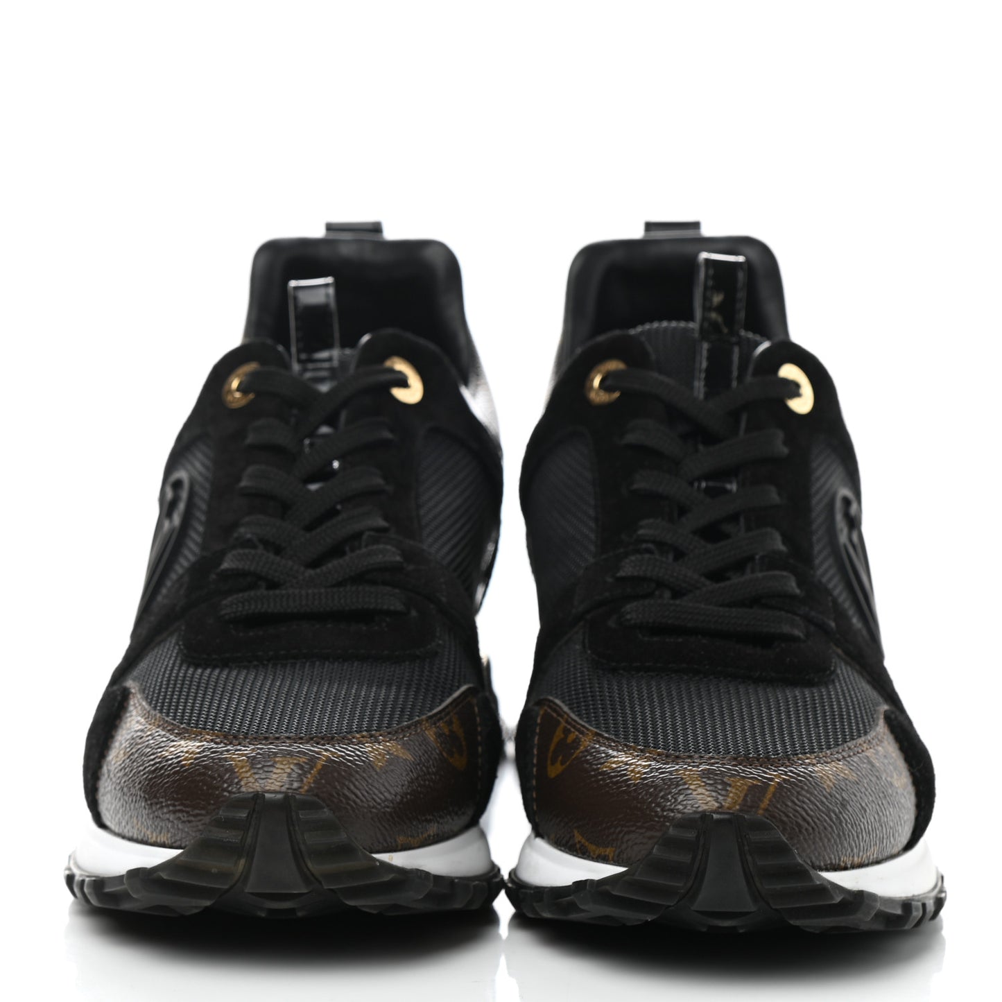 Suede Monogram Run Away Sneakers 40 Black