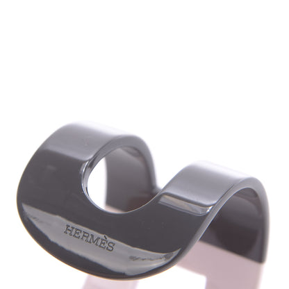 Hermes Lacquered Wood Ano Bracelet PM White Etain 4 of 5