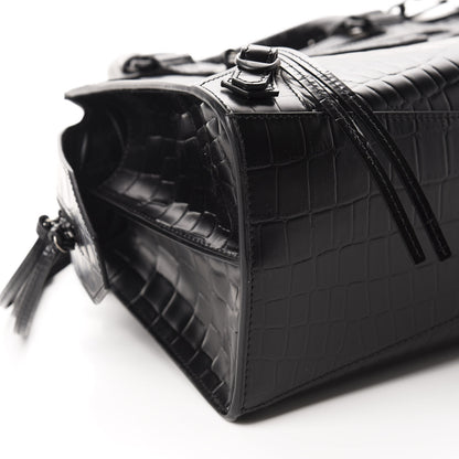 Balenciaga Semi Shiny Calfskin Crocodile Embossed Neo Classic Black Hardware S City Black 6 of 10