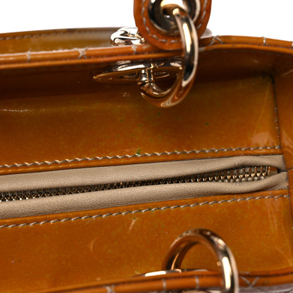 Christian Dior Metallic Patent Cannage Medium Lady Dior Yellow 18 of 20