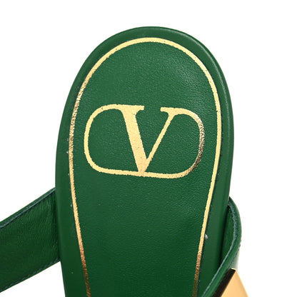 Valentino Garavani Calfskin Roman Stud Ankle Strap 100mm Pumps 37 Brilliant Green 8 of 9