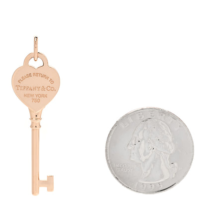 Tiffany 18K Rose Gold Return To Tiffany Heart Key Pendant 2 of 5