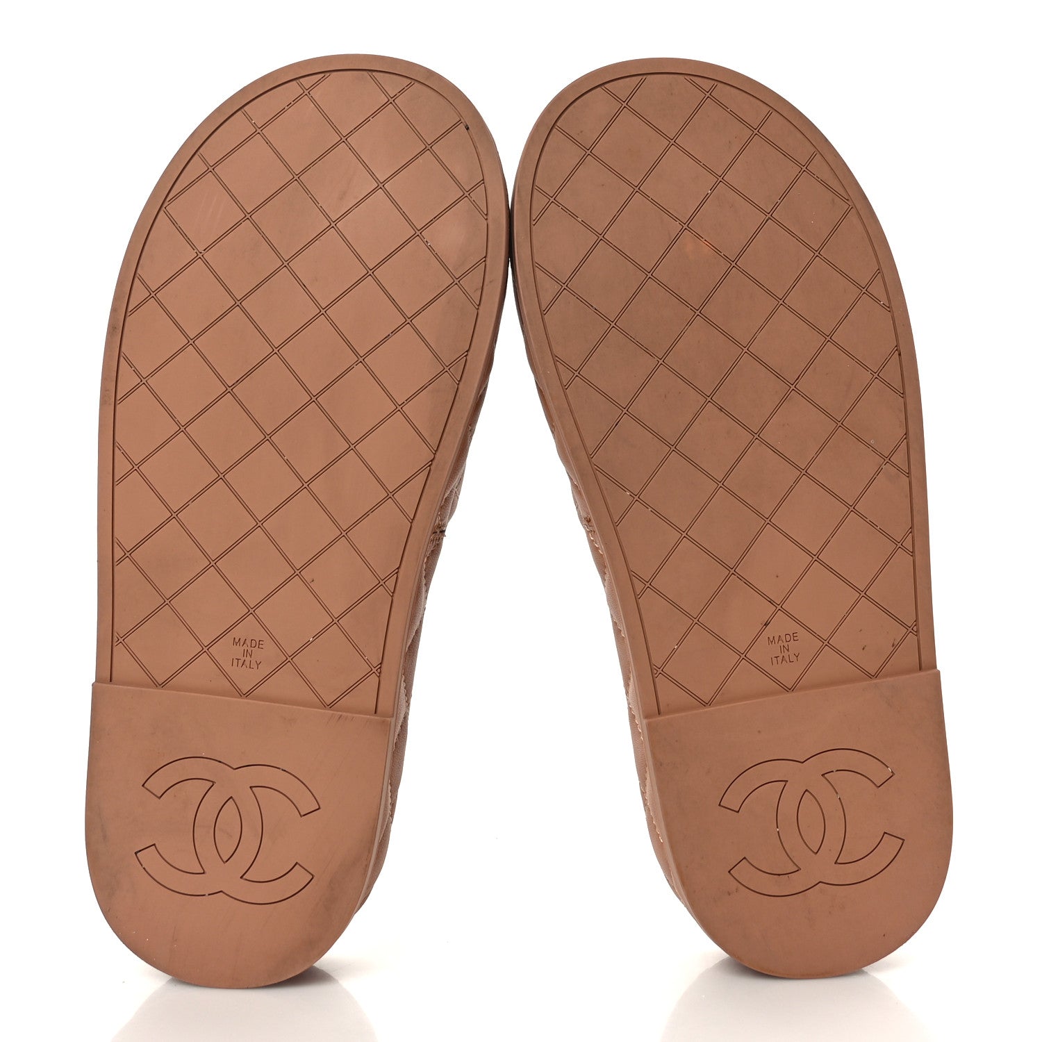 Chanel Lambskin Quilted CC Mules Sandals 37 Brown 5 of 8
