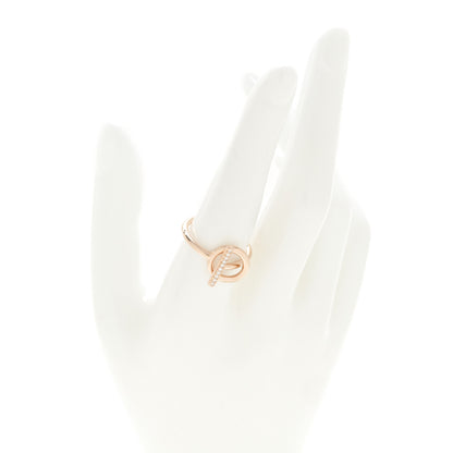 Hermes 18K Rose Gold Diamond PM Echappee Ring 56 7.75 2 of 4