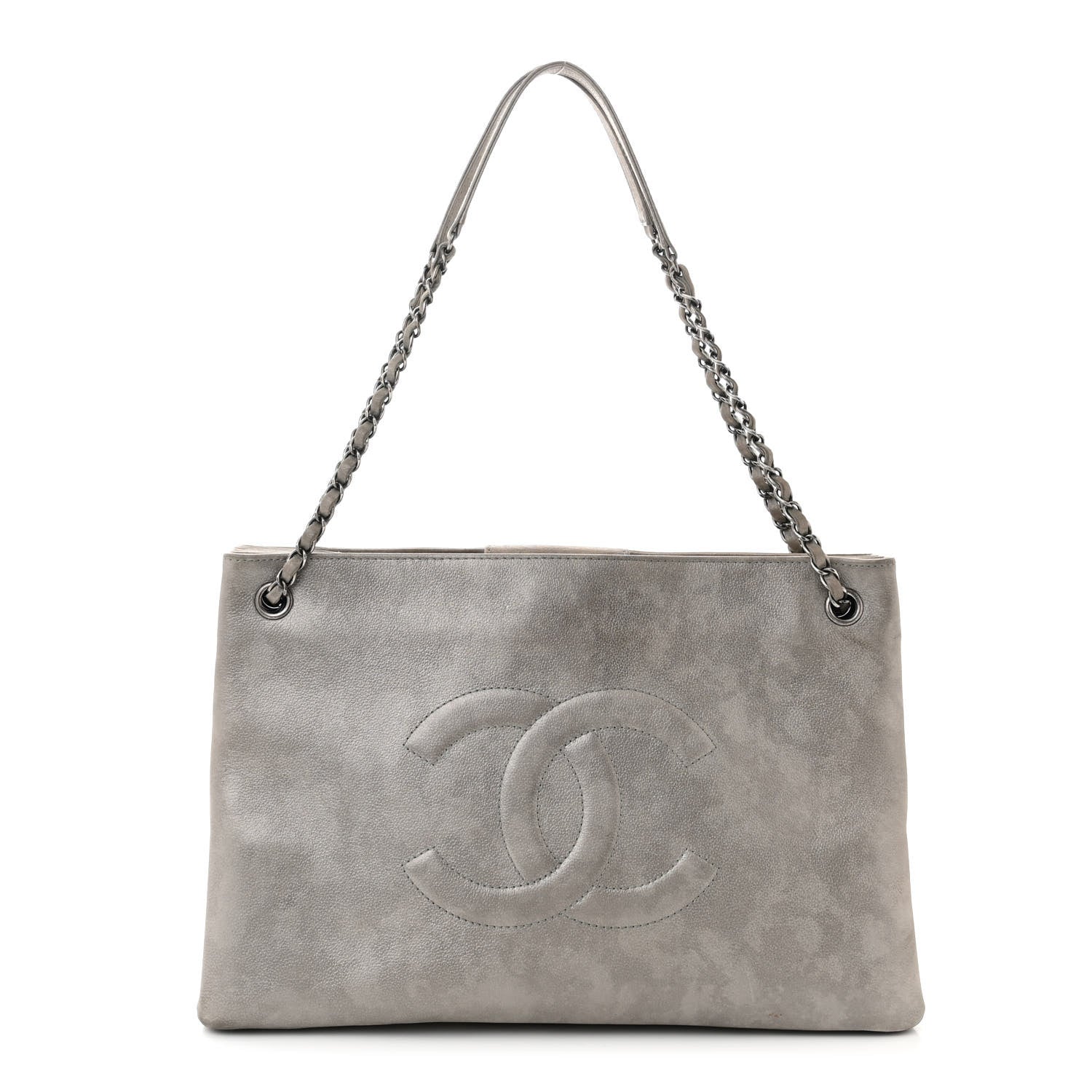 Chanel Iridescent Calfskin CC East West Shopping Tote Light Grey 1 of 14