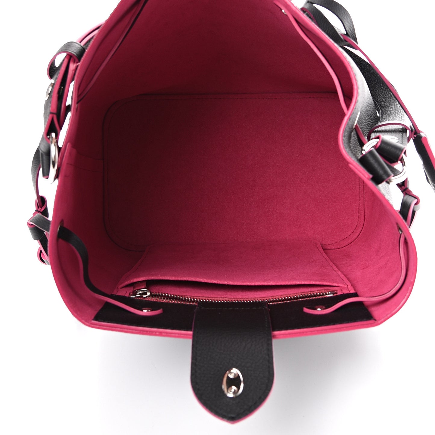 Calfskin Lockme Bucket Black