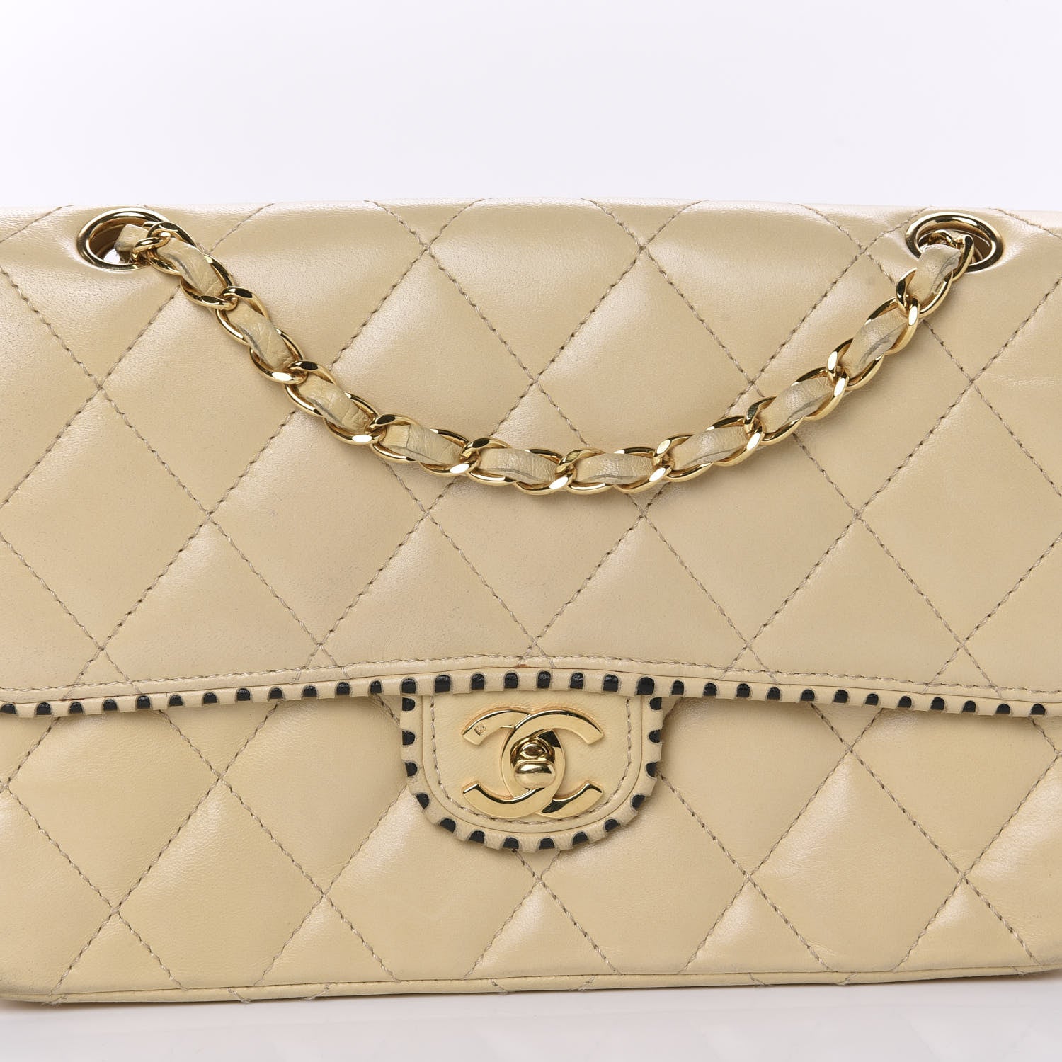 Chanel Lambskin Quilted Small Single Flap Beige 15 of 16