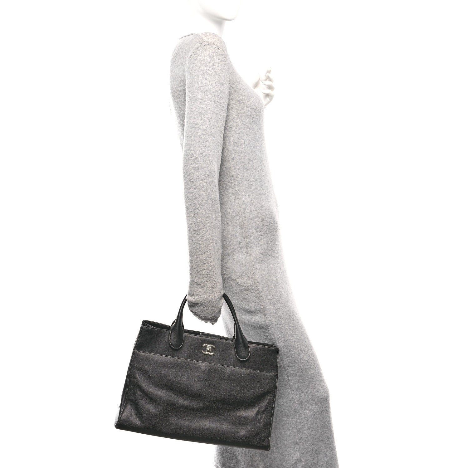 Chanel Caviar Medium Cerf Executive Shopper Tote Black 2 of 10