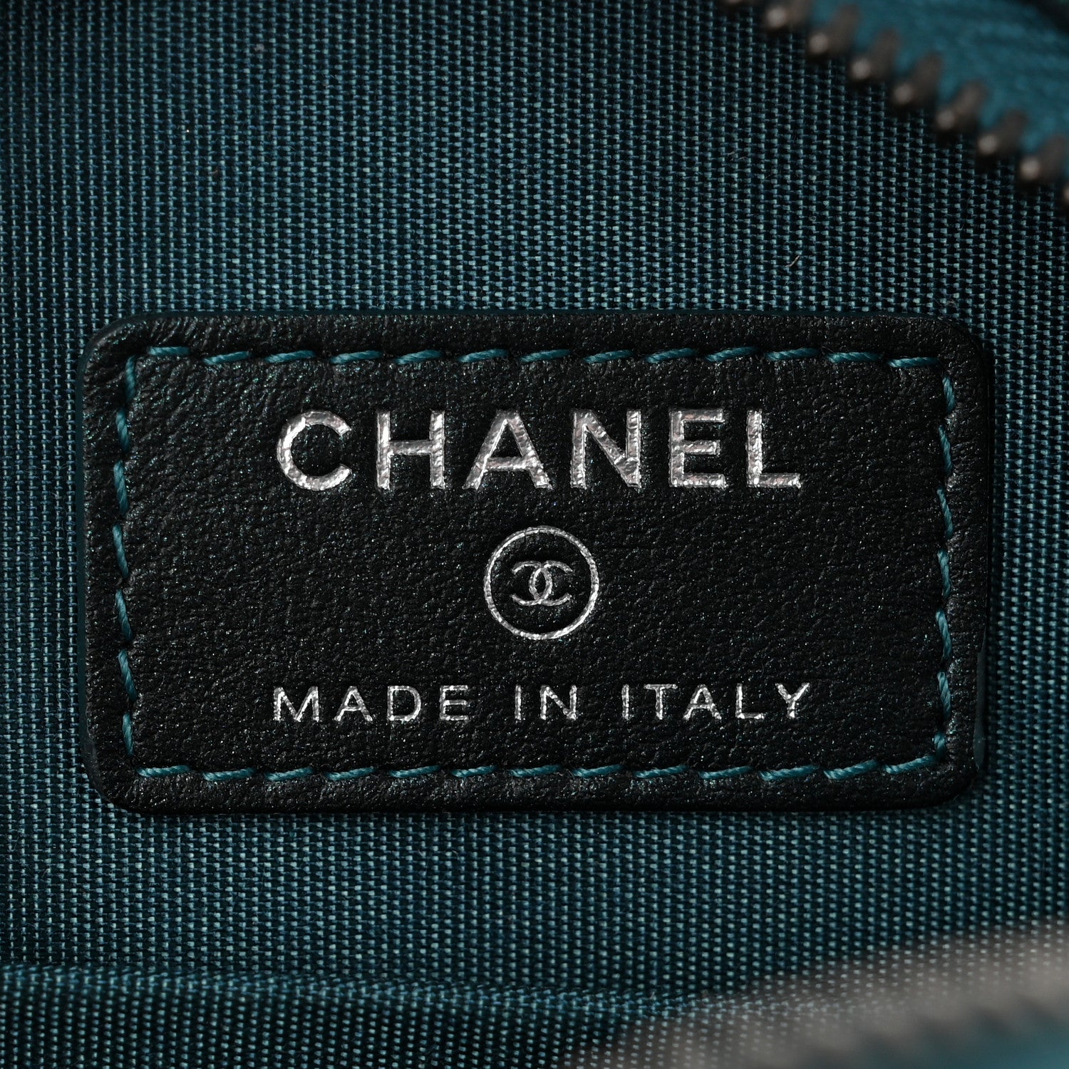 Chanel Iridescent Caviar Quilted Round Filigree Crossbody Dark Turquoise 6 of 11