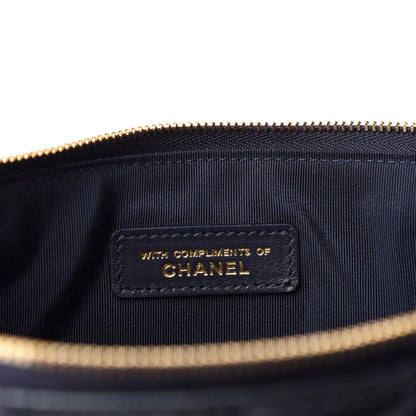 Chanel Lambskin Quilted Pearl Crush Medium Cosmetic Case Dark Blue 7 of 9