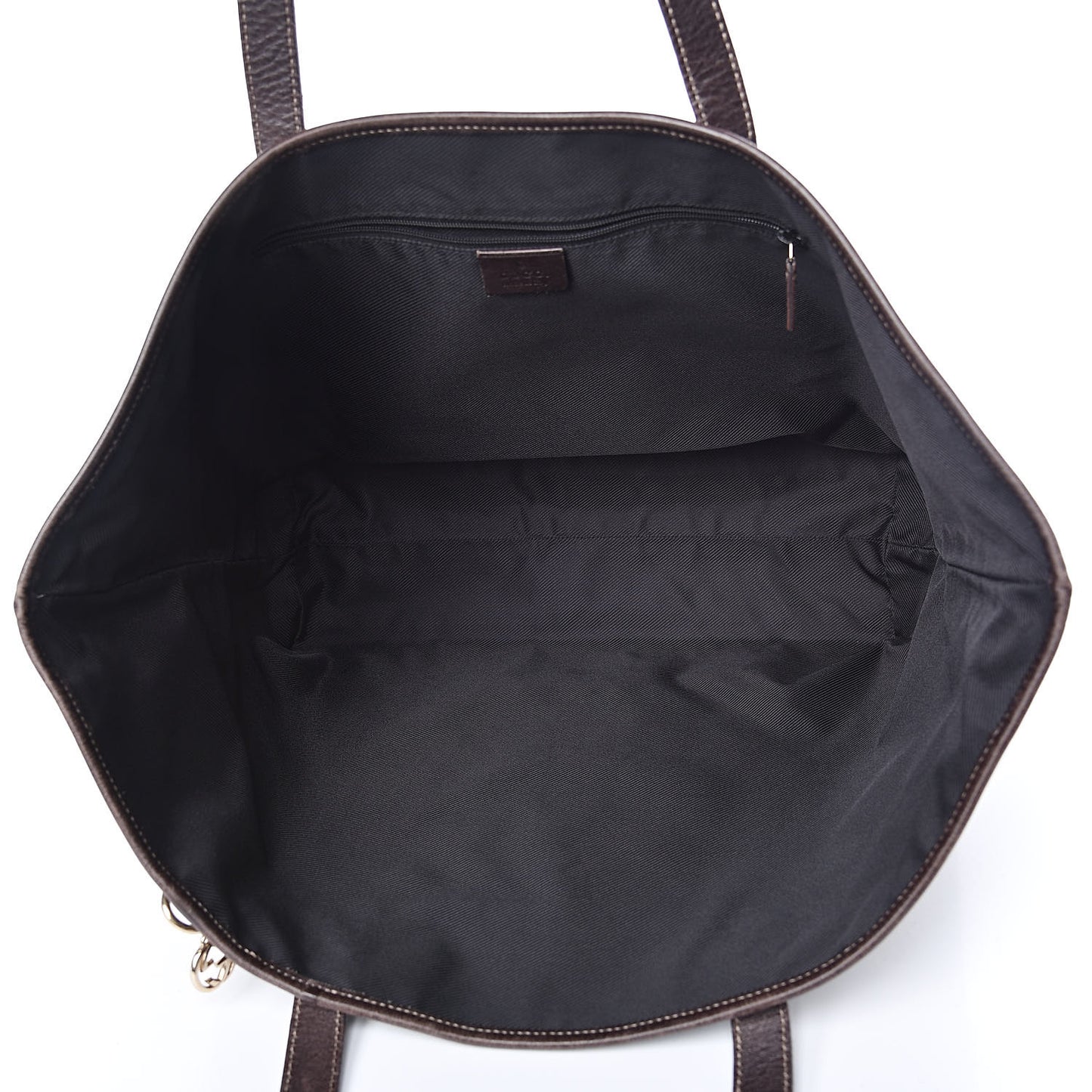 Canvas Bamboo Horsebit Print Tote Brown